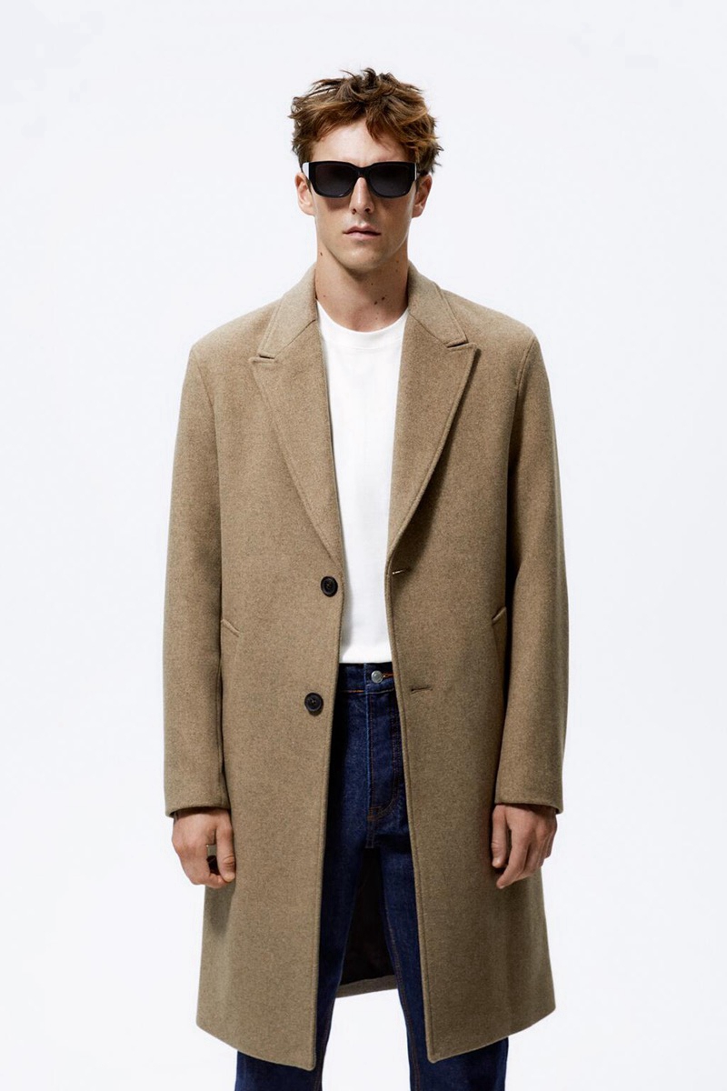 Men Winter Tops Lapel Trench Coat Warm Outerwear Casual Jack