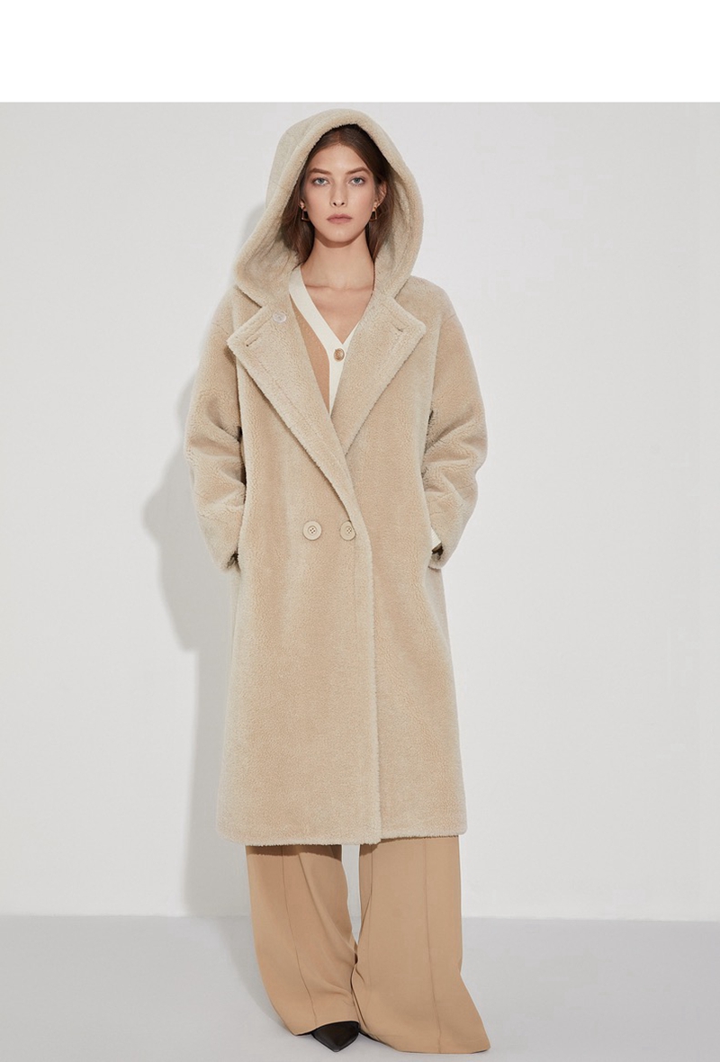 Womens long fake fur coat