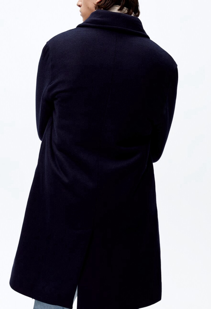 Mens Winter Trench Coat Double Breasted Warm Outwear Long Ja