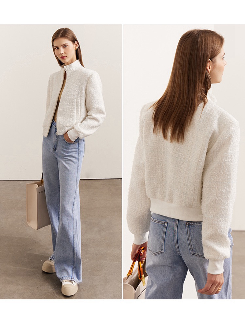 Womens white felt coat