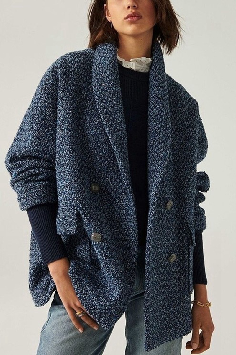 Womens blue tweed suit