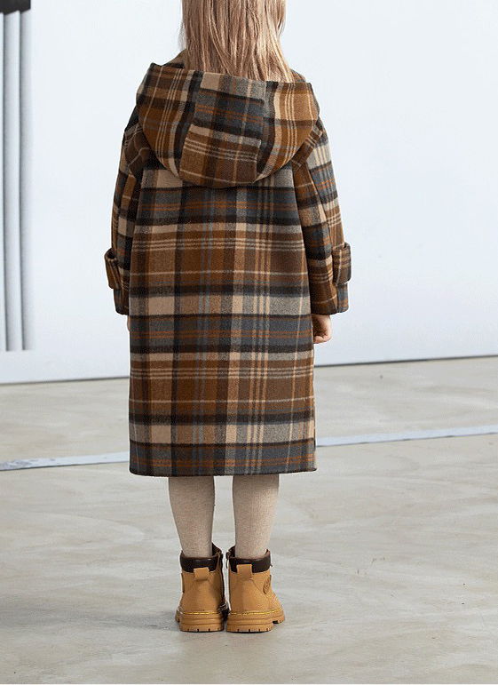 Girls tweed coat check
