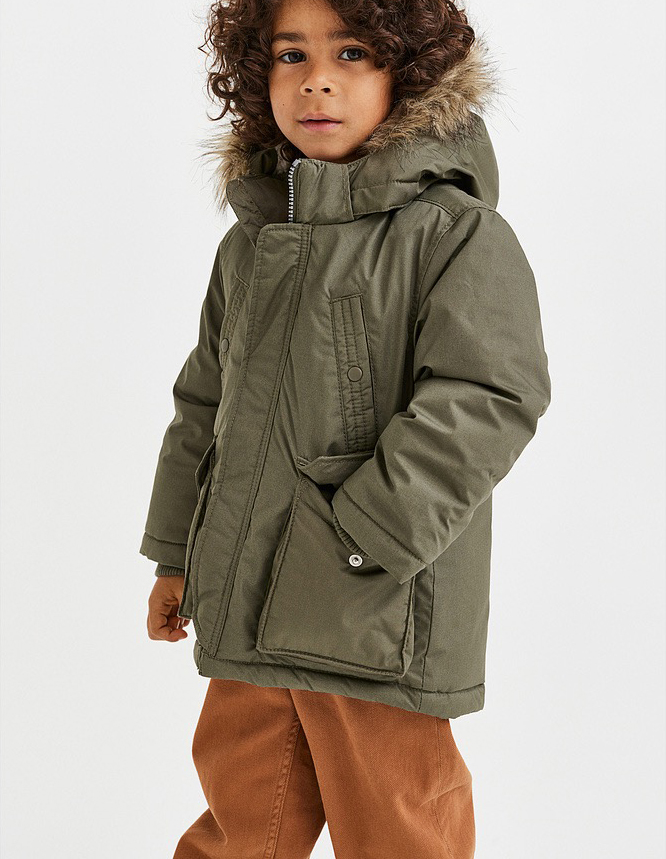 Boys hooded fur collar down jacket