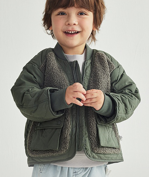 Boys fur patchwork jacket