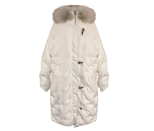 Womens long slim down jacket